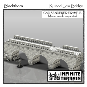 28mm Blackthorn Ruined Triple Arch Bridge