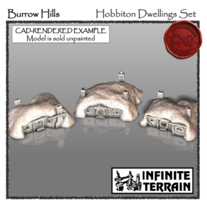 28mm Burrow Hills Hobbiton Dwellings Set (Infinite Edition)