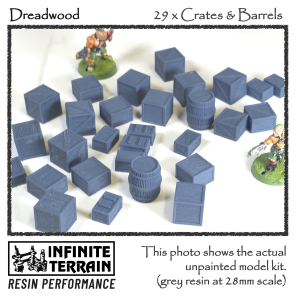 28mm Dreadwood 29 x Boxes and Barrels Set