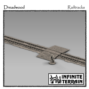 28mm Dreadwood Railtrack x 10 + crossing