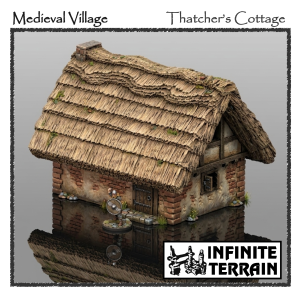 28mm Medieval Village Thatched Cottage