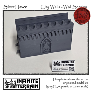 28mm Silver Haven City Walls - Wall Section (Infinite Edition)