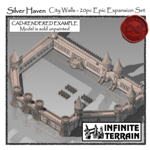 28mm Silver Haven City Walls - 20pc Set (Infinite Edition)