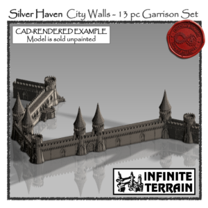 28mm Silver Haven City Walls - 13pc Set (Infinite Edition)