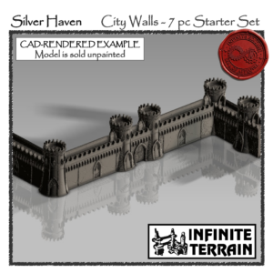 28mm Silver Haven City Walls - 7pc Set (Infinite Edition)