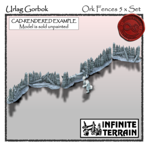 28mm Urlag Gorbok Ork Fences - 5pc Pallisade (Infinite Edition)