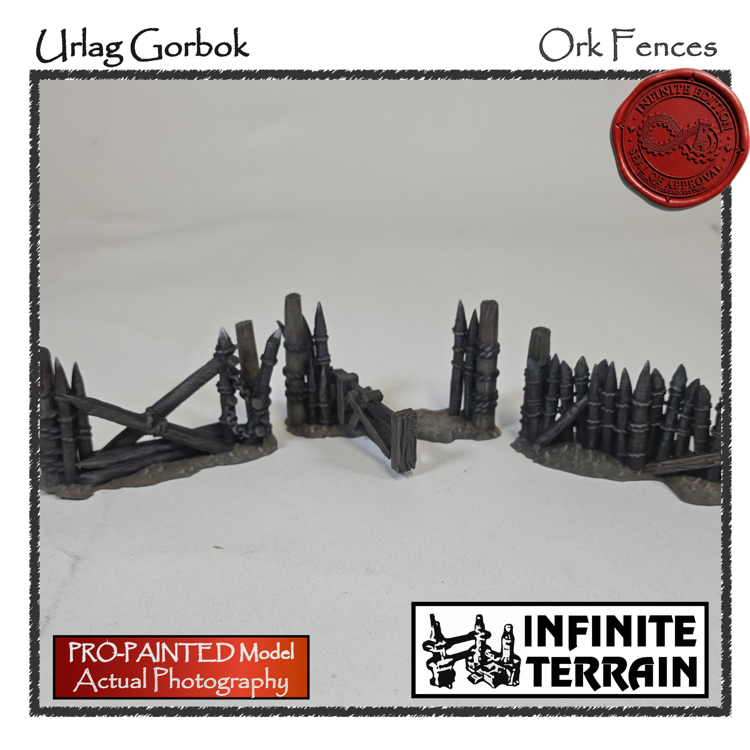 28mm Urlag Gorbok Ork Fences - 10pc Barricade (Infinite Edition)