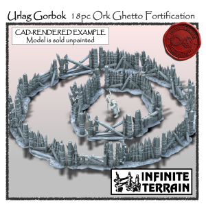 28mm Urlag Gorbok Ork Fences - 18pc Fortification (Infinite Edition)
